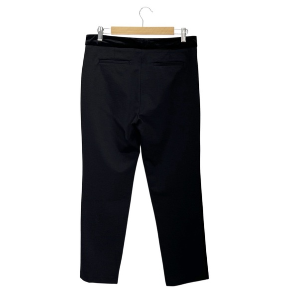 Adrienne Vittadini Tuxedo Trousers Size 10 Cropped Velvet Trim Black Pants NWT - Picture 2 of 7